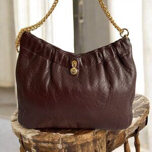 Ande Leather Deep Plum Vintage Handbag Clutch​